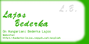 lajos bederka business card